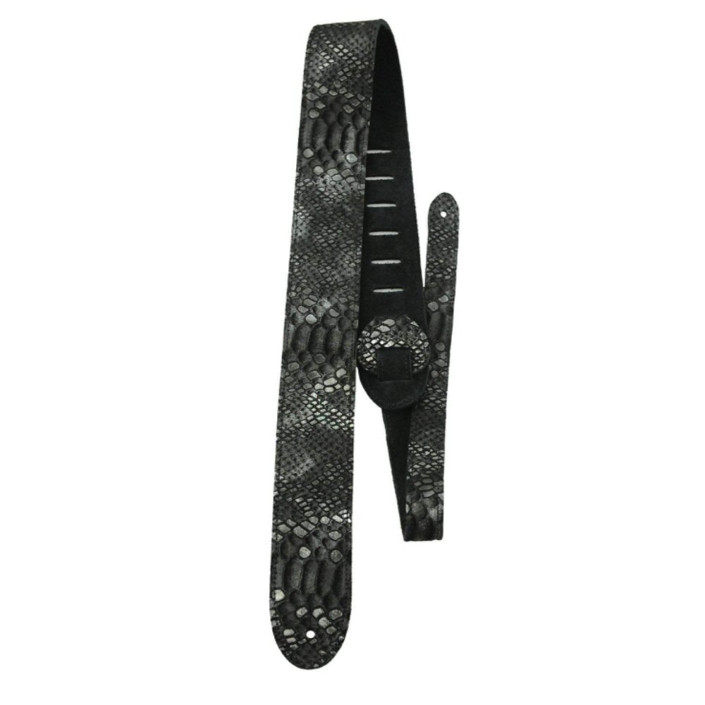 Perri's 2 Faux Snake Guitar Strap White and Black 2 in.
